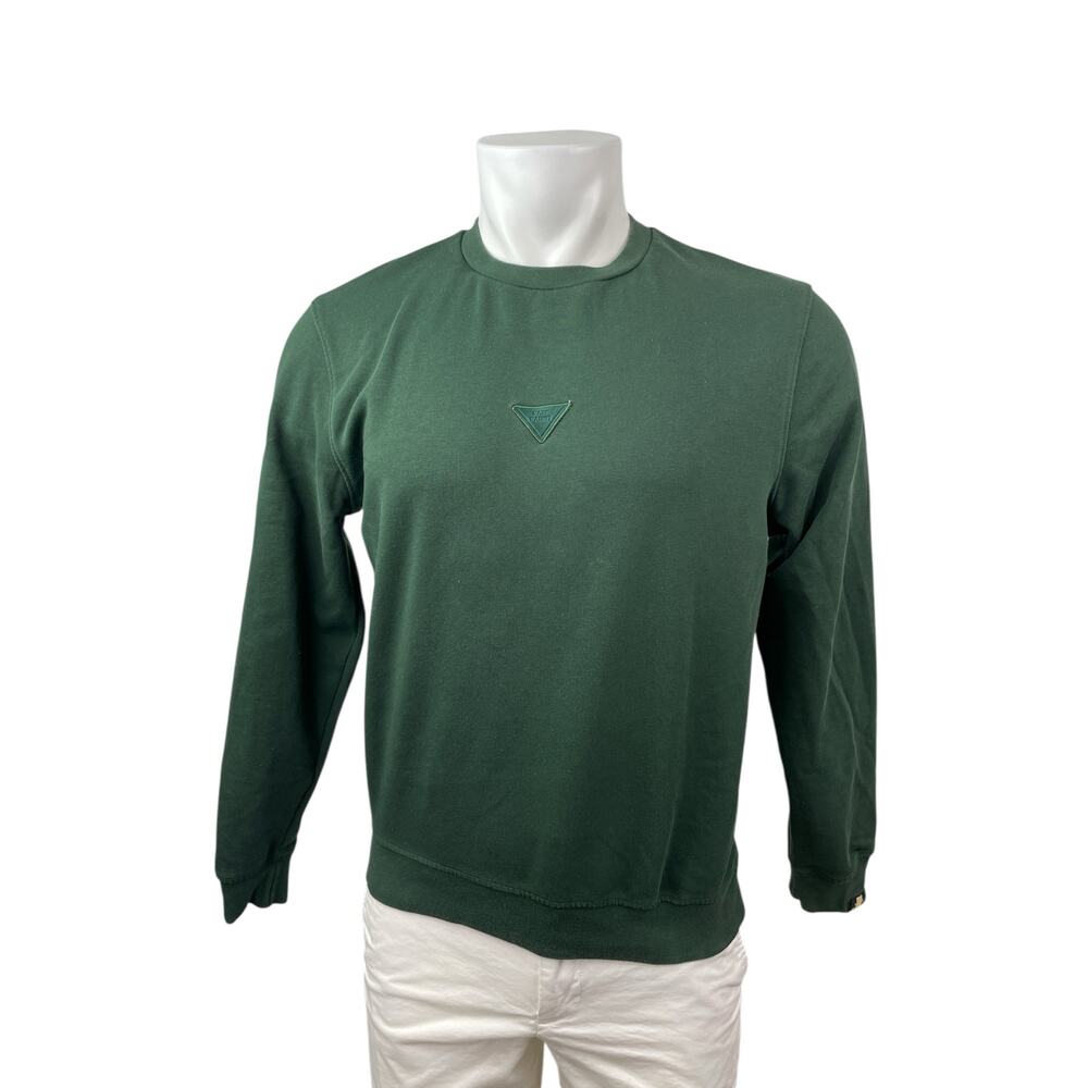 Rare Rabbit Chara Mens Green Crew Neck Long Sleeve Slim Sweatshirt Sweater Top M